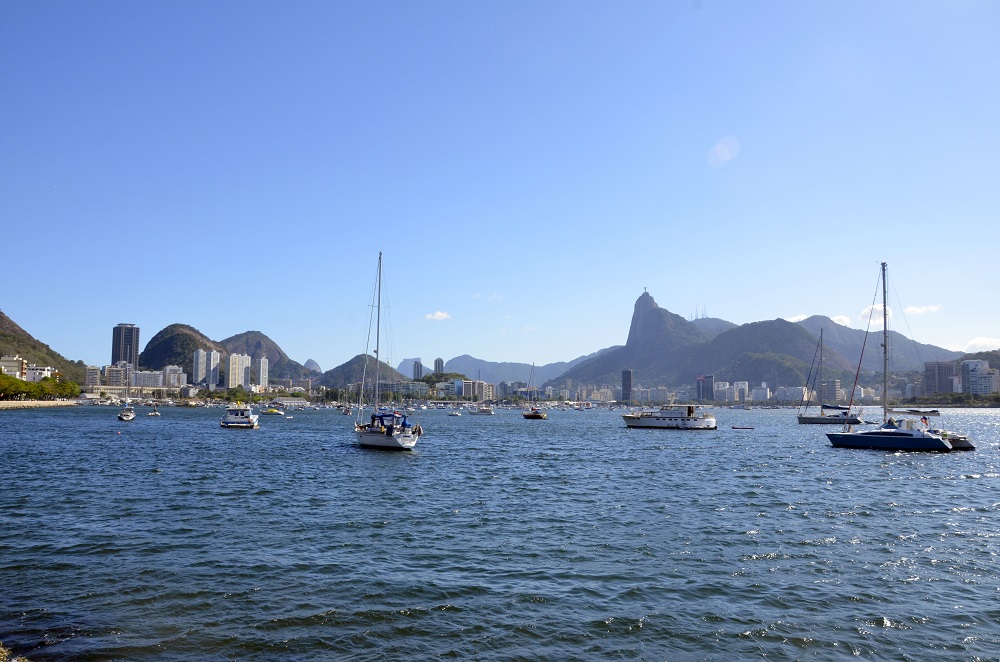 Boats in the sea at Urca beach